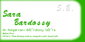 sara bardossy business card